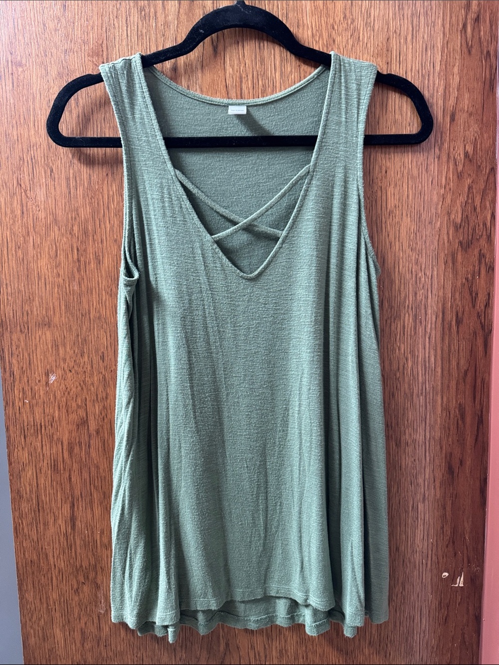 Old Navy Olive Green Crisscross Front Tank Top